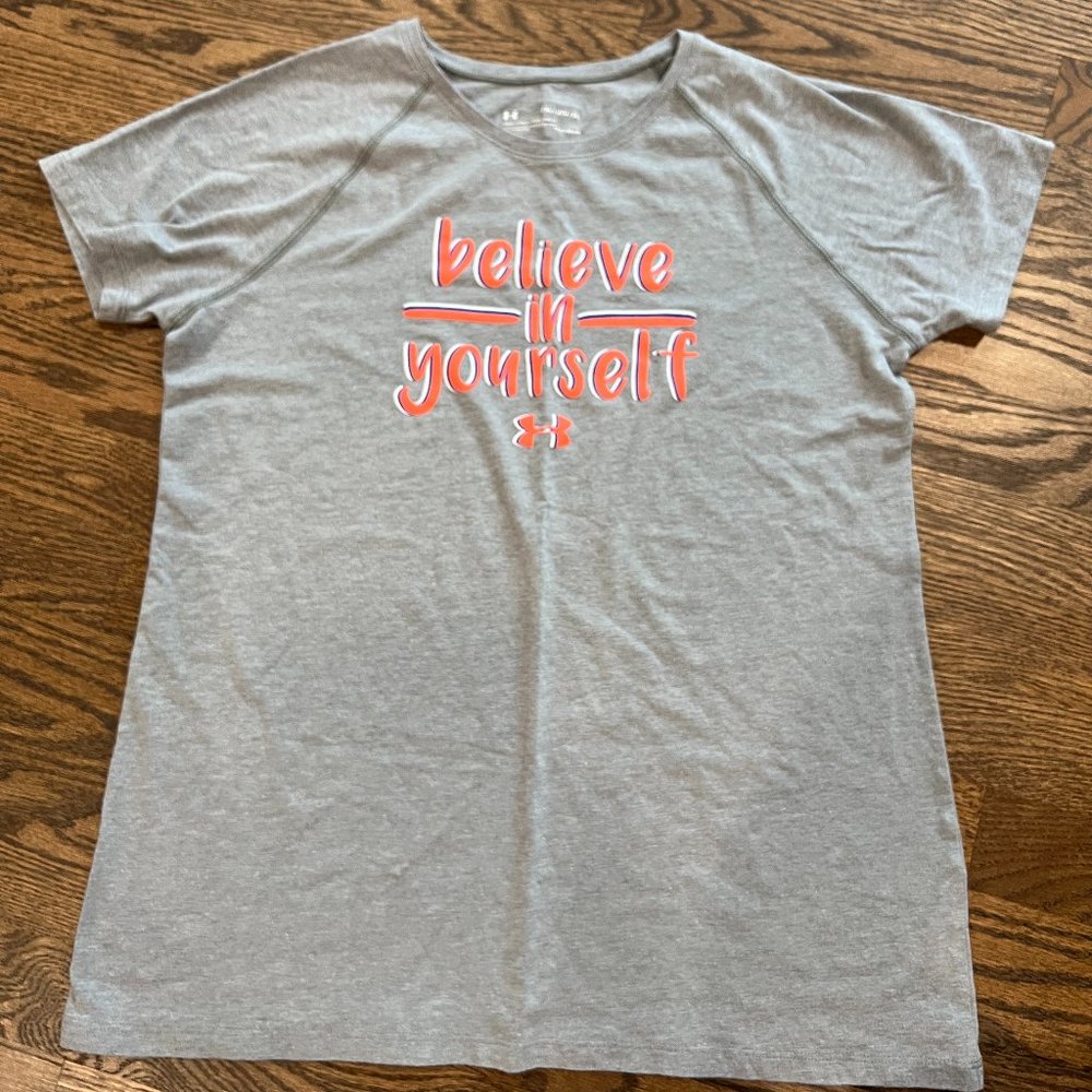 Grey Under Armour Youth t-shirt Believe in Yourself